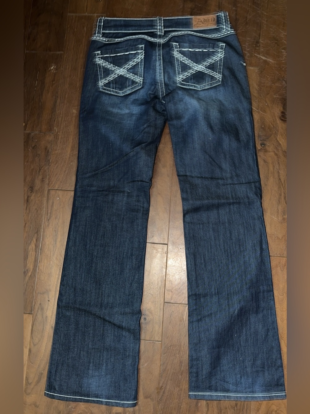 NWOT Adiktd boot cut low rise distressed jeans 10/31 extra long